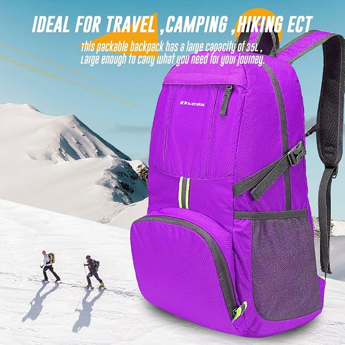 35L Lightweight Packable Backpack Waterproof Durable Hiking Travel Backpack - Image 2