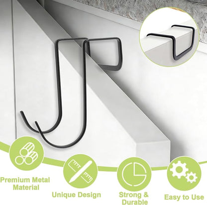 6Pcs Over Cabinet Double Hooks, Stainless Steel Over Cupboard Door Towel Hanger - Image 3