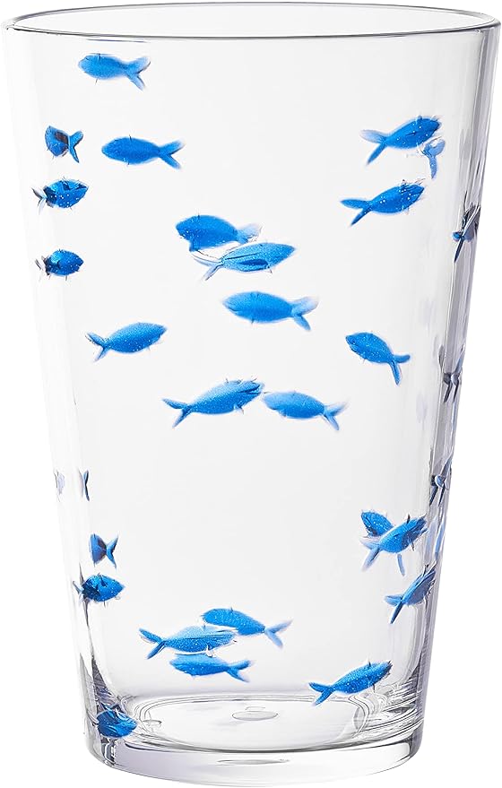 KLIFA- CHARLESTON- 19 oz, Acrylic Fishing Highball, School of Fish Drinking by KLIFAHome