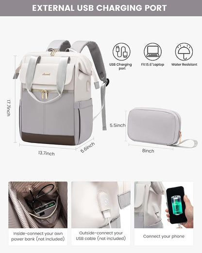 LOVEVOOK Laptop Backpack for Women, 15.6 Inch Work Laptop Bag - Image 4