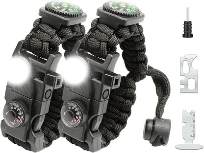 20 in 1 Survival Paracord Bracelet Adjustable Gear Kit by NVioAsport