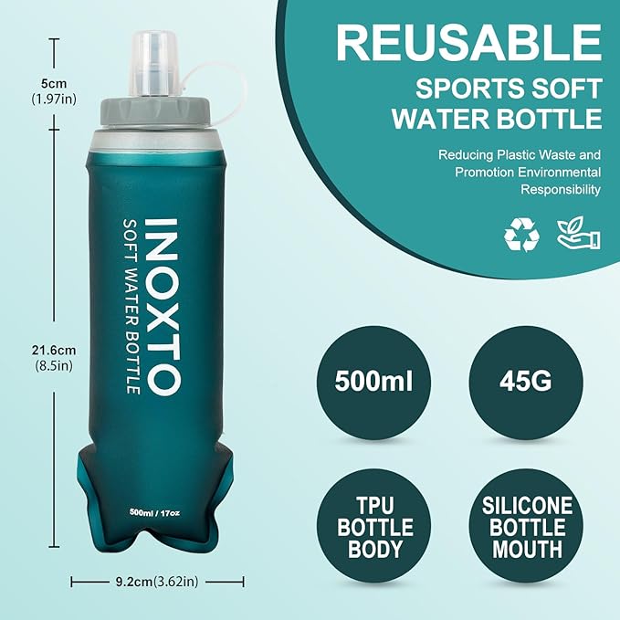 INOXTO Soft Flask, Collapsible Soft Water Bottles - Image 3