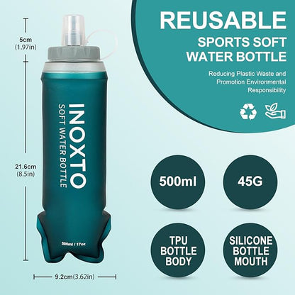 INOXTO Soft Flask, Collapsible Soft Water Bottles - Image 3