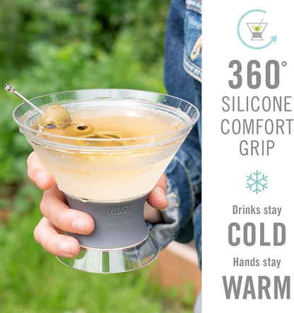 Host Freeze Insulated Martini Glasses Set of 4, Plastic Freezer Gel Chiller - Image 3
