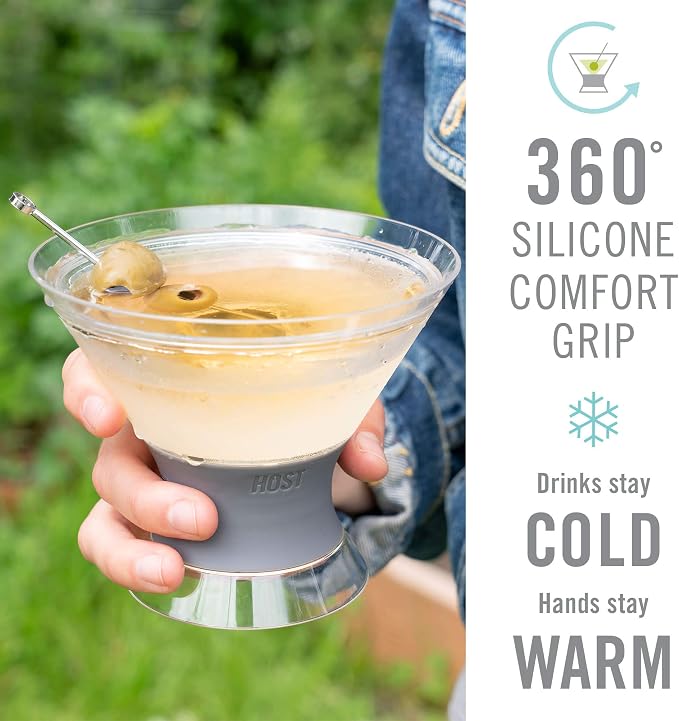 HOST Freeze Insulated Martini Cooling Cups, Plastic Freezer Gel Chiller Double - Image 9