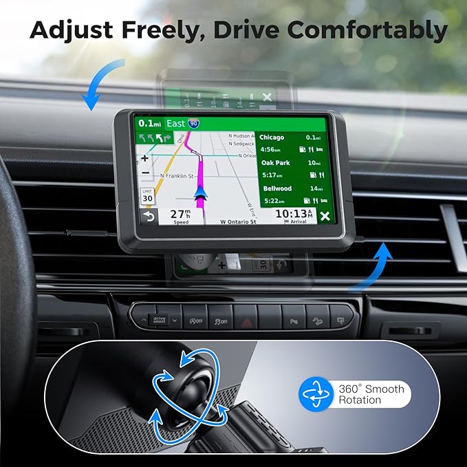 Garmin GPS Car Mount – Upgraded Metal Hook Air Vent Holder, 17mm Ball Air Vent - Image 4