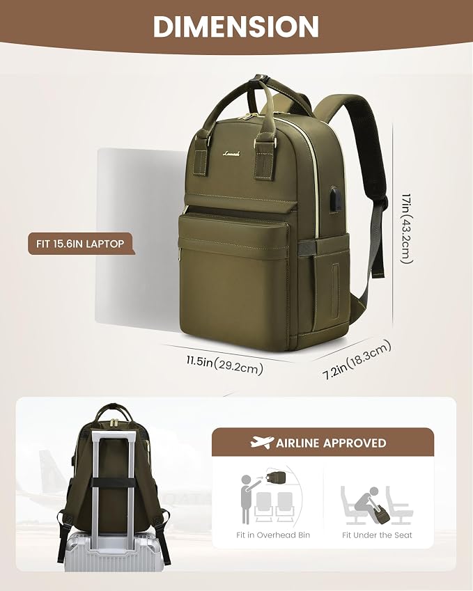 LOVEVOOK Laptop Backpack for Women 15.6 Inch Laptop Bag - Image 6