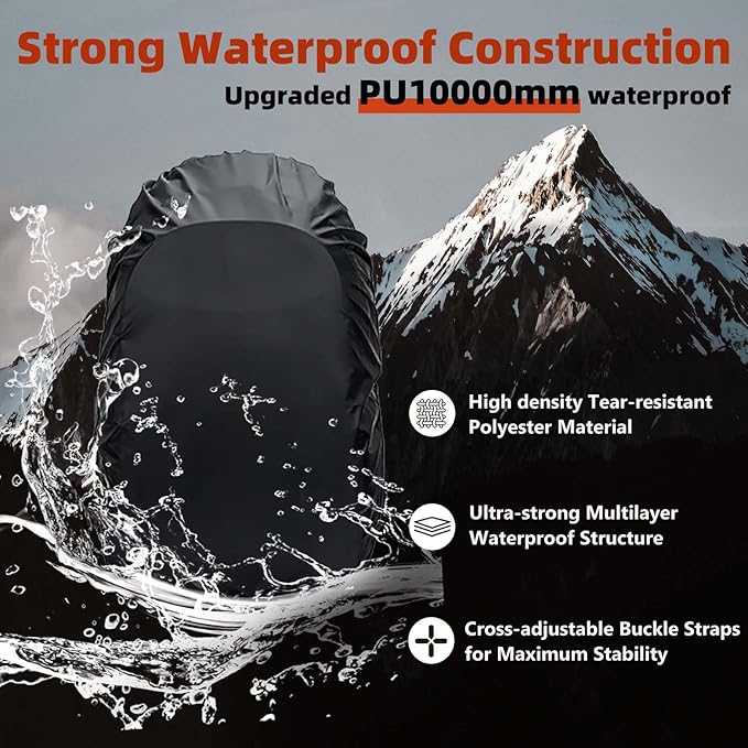 Frelaxy Waterproof Backpack Rain Cover, 10000mm Waterproof Level, Upgraded - Image 2