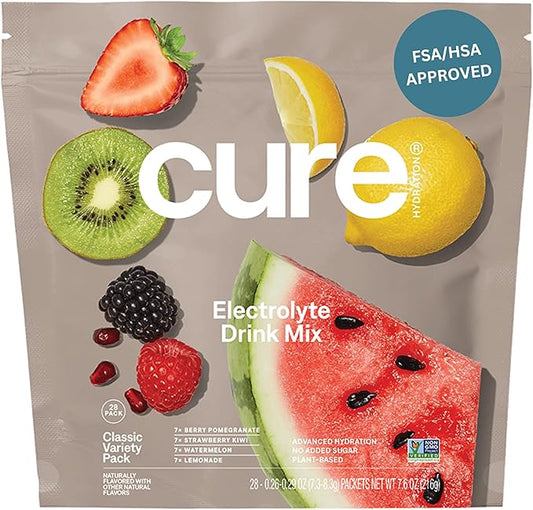 Cure Hydration | Plant-Based Electrolyte Drink Mix | No Added Sugar | FSA-HSA | by CureHydration