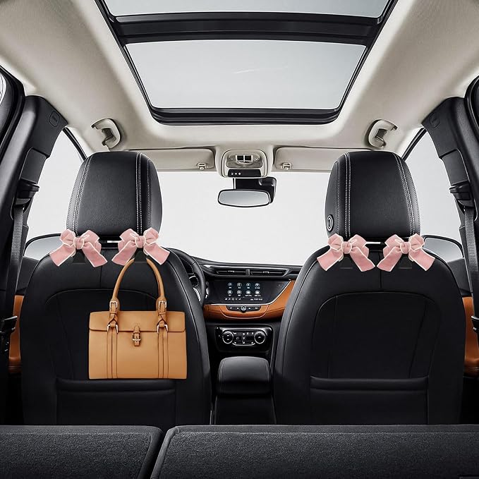 4PCS Car Hooks for Purses and Bags, Cute Bow Car Seat Headrest Hook, Car by Unknown