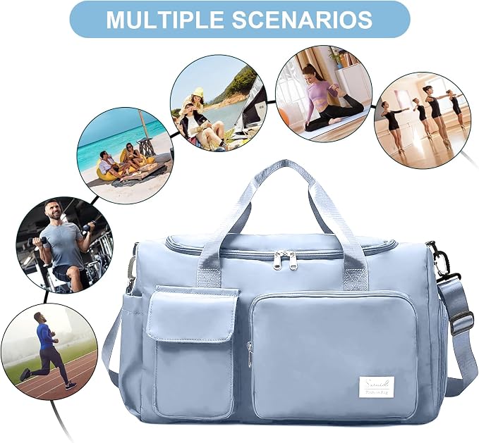 Suruid Gym Bag for Women Men, Travel Duffle Bag Large Capacity Carry On - Image 7