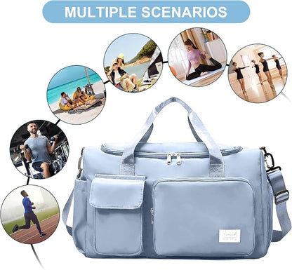 Suruid Gym Bag for Women Men, Travel Duffle Bag Large Capacity Carry On - Image 7