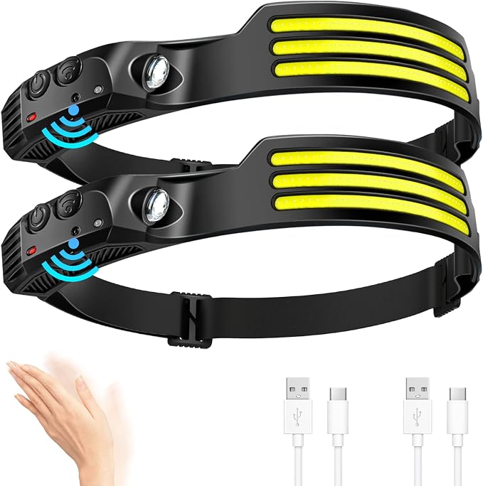 DAWINSIE LED Headlamp Rechargeable, 230° Wide Beam Head Lamp by DAWINSIE
