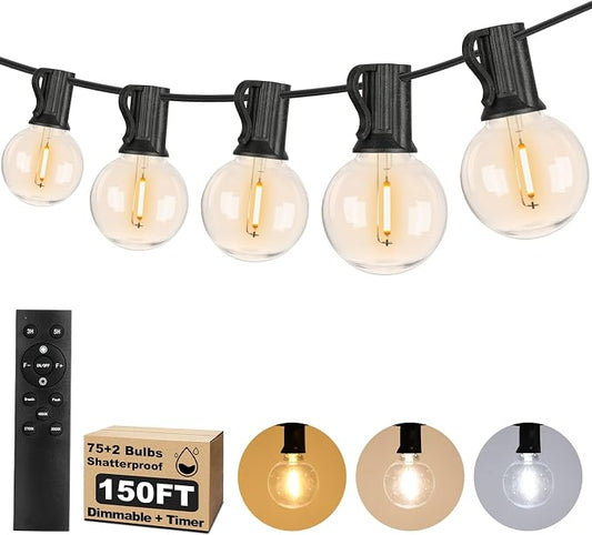 150FT LED Outdoor String Lights by BestChoiceforYourLife