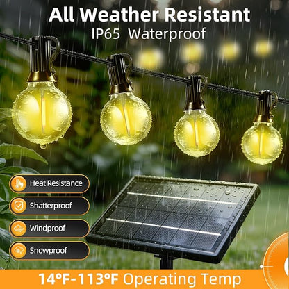 Solar Lights Outdoor Waterproof: G40 10M 33FT Shatterproof Bulbs Patio Lights - Image 2