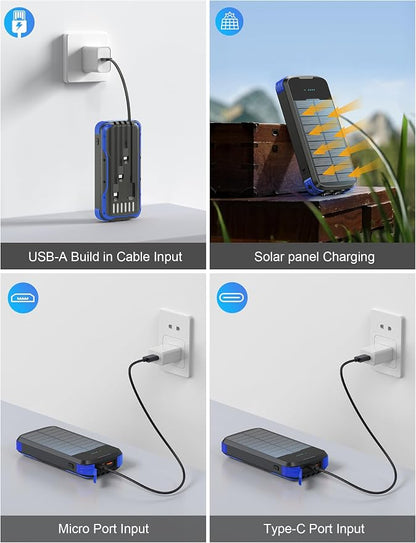 Solar Charger Power Bank, PD 20W Fast Charging External Batter, 40000mAh - Image 5