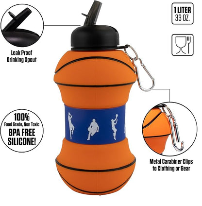 Maccabi Art Clip-On Collapsible 1 Liter, 34 oz. size BPA-Free Silicone - Image 2