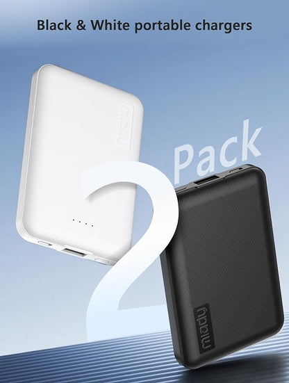 Miady 2-Pack 5000mAh Mini Portable Charger, 5V 2.4A USB-C Output Fast Charging - Image 2