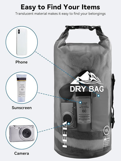 HEETA Dry Bag Waterproof for Women Men, 5L/10L/20L/30L/40L Roll Top Lightweight - Image 7