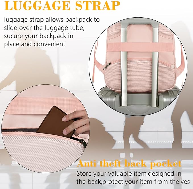 MATEIN 15.6 inch Laptop Backpack, Cute Slim Computer Travel Backpack, Carry On - Image 3