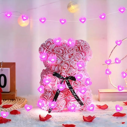 10FT Pink Heart Fairy Lights Battery Operated - Image 7