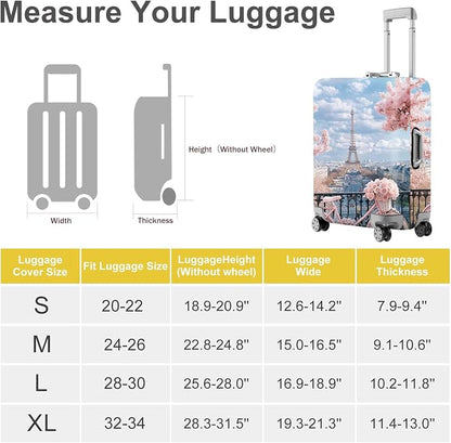 ANNA QUEEN Paris Eiffel Tower Luggage Cover, Romantic City Travel Suitcase - Image 4