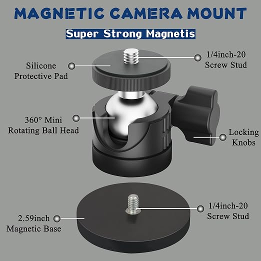 ULIBERMAGNET Black Magnetic Camera Mount, Strong Magnetic Mount - Image 2