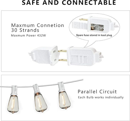DAMAING Outdoor String Lights 50FT Waterproof, LED Patio Lights Dimmable - Image 5