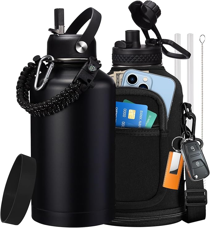 64 oz Insulated Water Bottle by VICKNIY