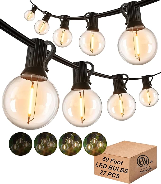 DAMAING Outdoor String Lights LED 50Feet G40 Globe Patio Lights by Lifeisgood