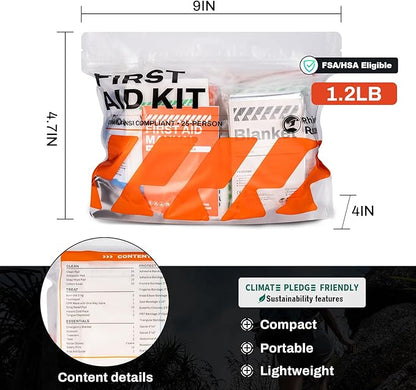 RHINO RESCUE 220 Pieces First Aid Kit Refill Bag, Emergency Extra Replacement - Image 2