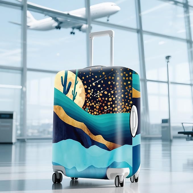 ANNA QUEEN Boho Night Desert Travel Luggage Cover -Stretchable Airplane - Image 9