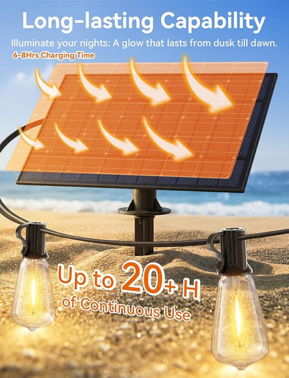 Brightever 120FT Solar String Lights Outdoor Waterproof, Patio Lights Solar - Image 3