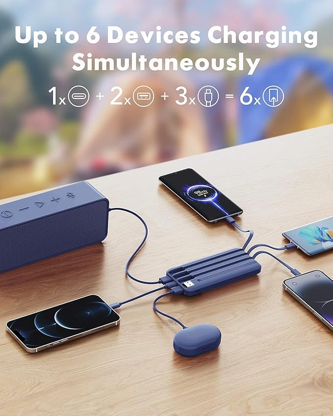 charmast Portable Charger with Built in Cables, Power Bank with Cords Wires - Image 3