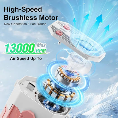 Portable Fan 4000mAh Rechargeable, 4 Speeds 13000RPM Strong Airflow, Personal - Image 3