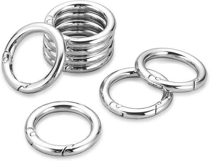Gkeygo Key Ring Clip, 4/5 Inch Keychain Rings, 8 Pack Round Carabiner Clip by Gkeygo