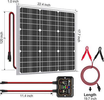 SOLPERK Solar Panel Kit 50W 12V, Waterproof Solar Battery Trickle Charger - Image 7