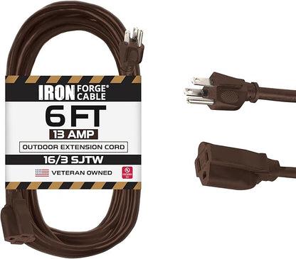 Iron Forge Cable Outdoor Brown Extension Cord 6 ft by IronForgeCable