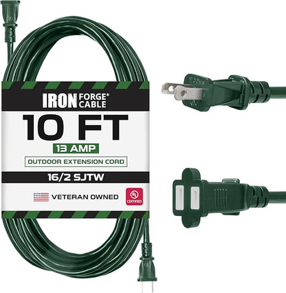 Iron Forge Cable 2 Prong Outdoor Extension Cord 10 ft by IronForgeCable
