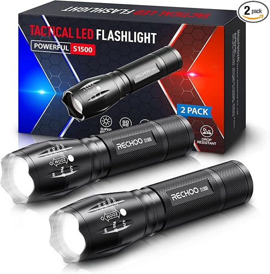 RECHOO 2 Pack LED Flashlights High Lumens by RECHOO