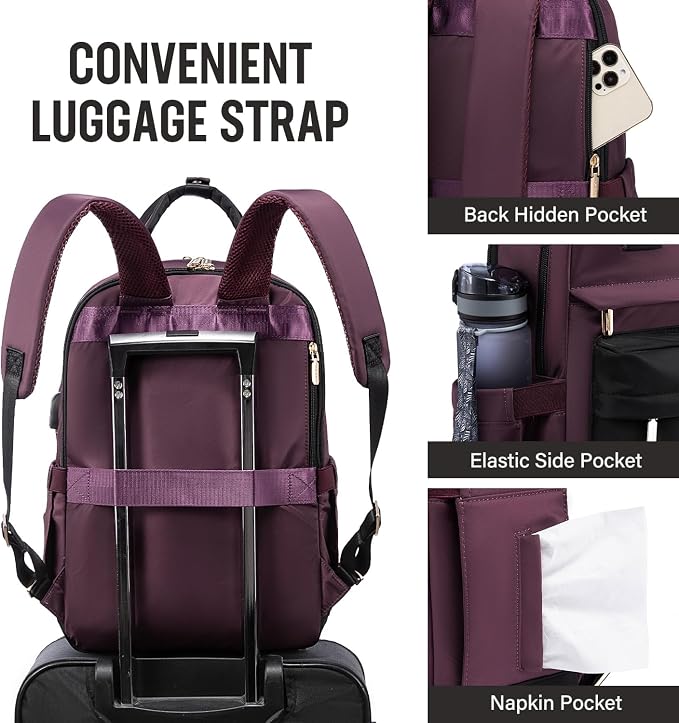 LOVEVOOK Laptop Backpack for Women Men, 17.3 Inch Laptop Bag - Image 3