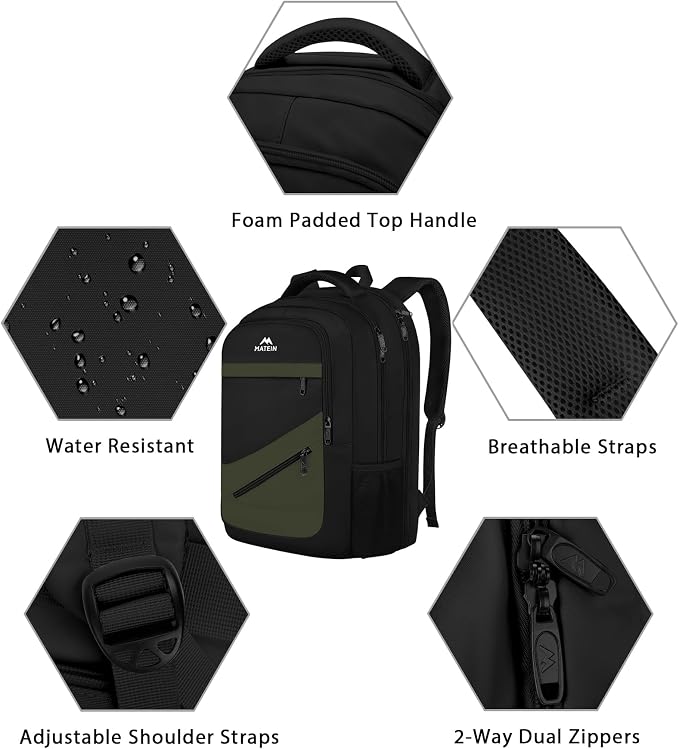 MATEIN 17 Inch Laptop Backpack for Work, Airline Approved Carry On Travel - Image 7