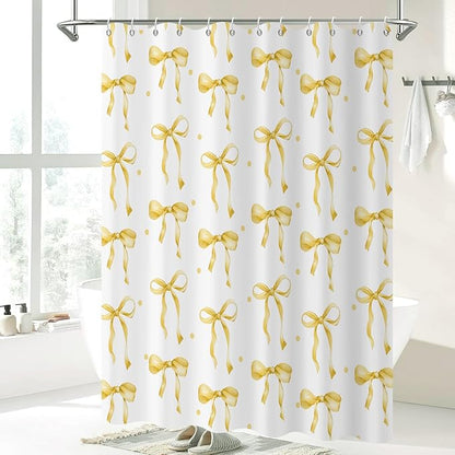 Yellow Bow Shower Curtain - Image 2