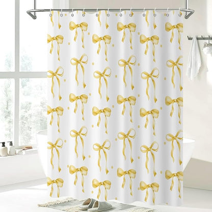 Yellow Bow Shower Curtain - Image 2
