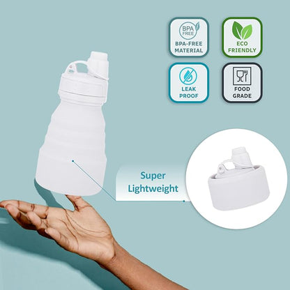 Collapsible Water Bottles 17oz, Odorless BPA-Free Silicone, Leak-Proof Foldable - Image 3