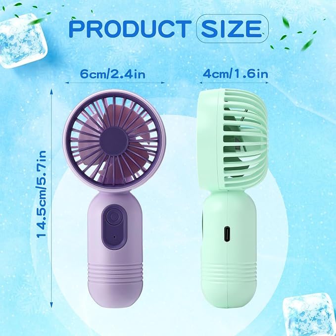 Rossesay 6 Pcs Mini Portable Fan Bulk Cute Handheld Lightweight Small Little - Image 2