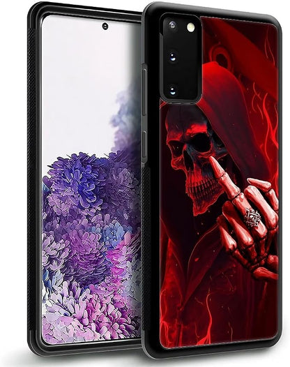 for Samsung Galaxy S20 Case, Gestures Funny Skull Pattern Graphic Design Girl - Image 5