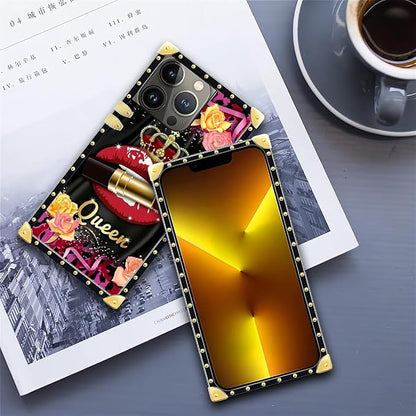 Compatible with iPhone 13 Pro Case, Queen Lip Crown Leopard Print Luxury Golden - Image 6