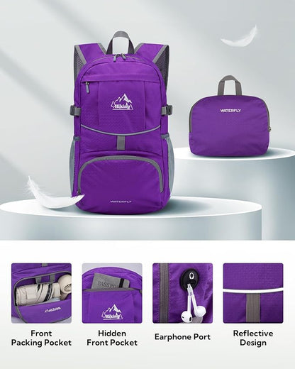 WATERFLY Hiking Packable Daypack Backpack: 25L Ultra Lightweight Day Pack - Image 3