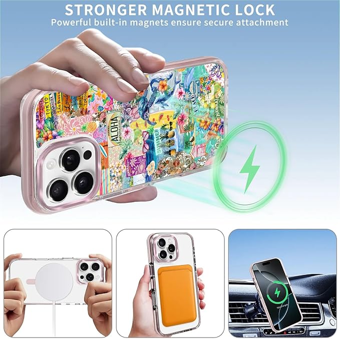 Case for iPhone 16 Pro Max, Hawaii Aloha Cover Coastal Beach Collage Phone Case - Image 3